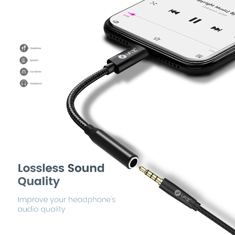 iFiX IF-27 Type C to 3.5mm Audio Converter (White)