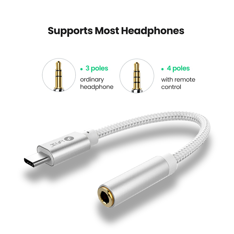 iFiX IF-27 Type C to 3.5mm Audio Converter (White)