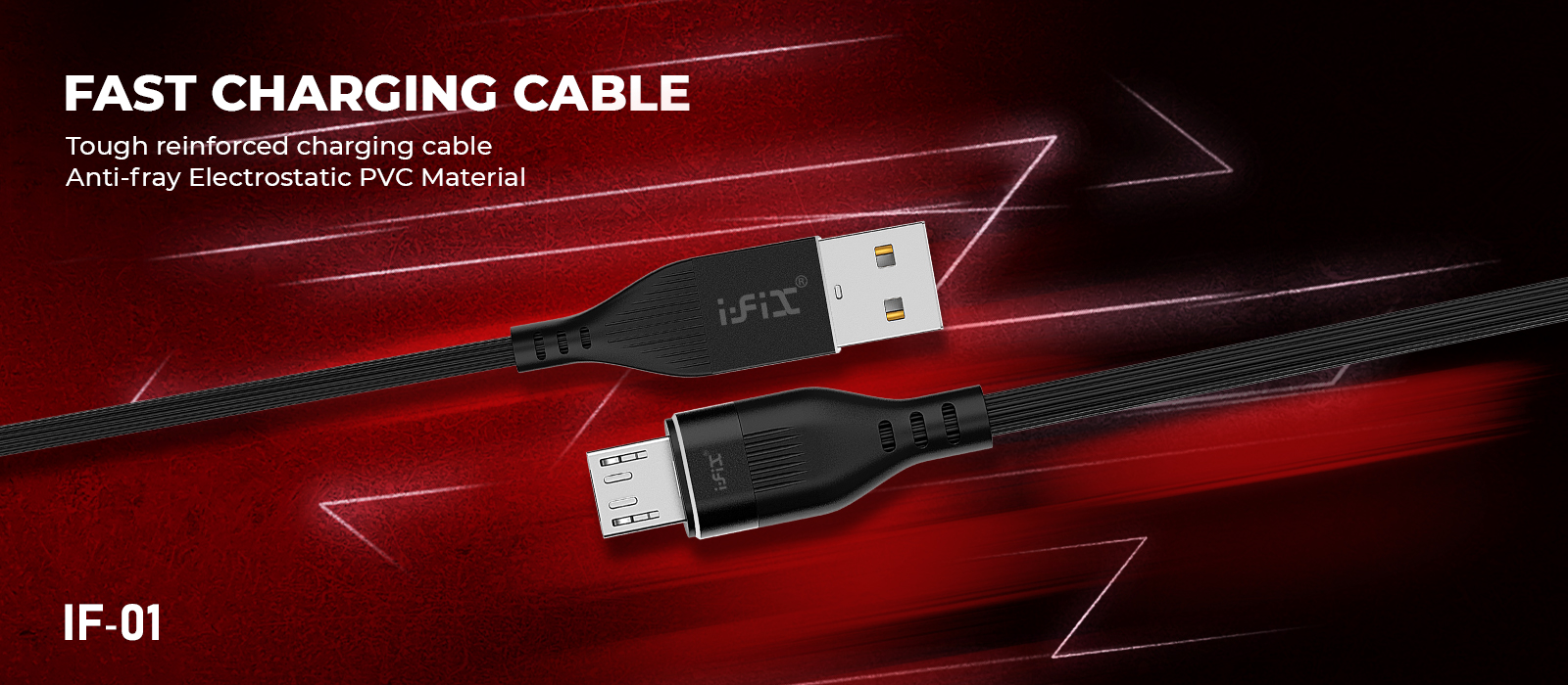 IF-01 Micro  3.4A Fast Charging USB Data Cable (Black)