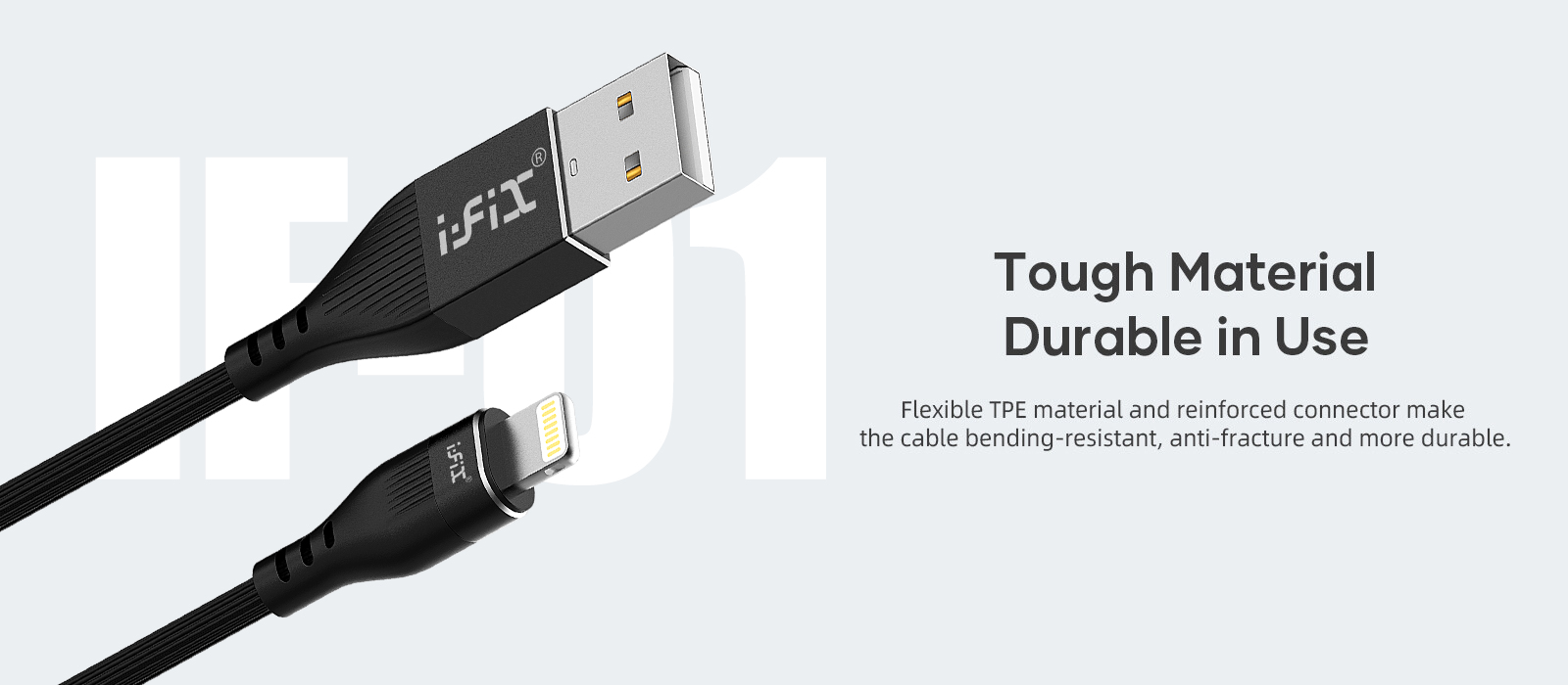 IF-01 Lightning  3.4A Fast Charging USB Data Cable (Black)