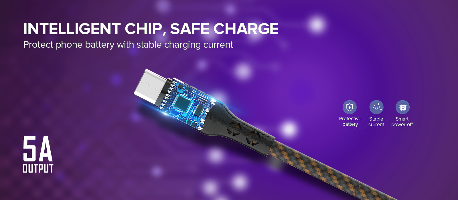 IF-10 Type-C  5A Fast Charging USB Data Cable ( Brown & Black)