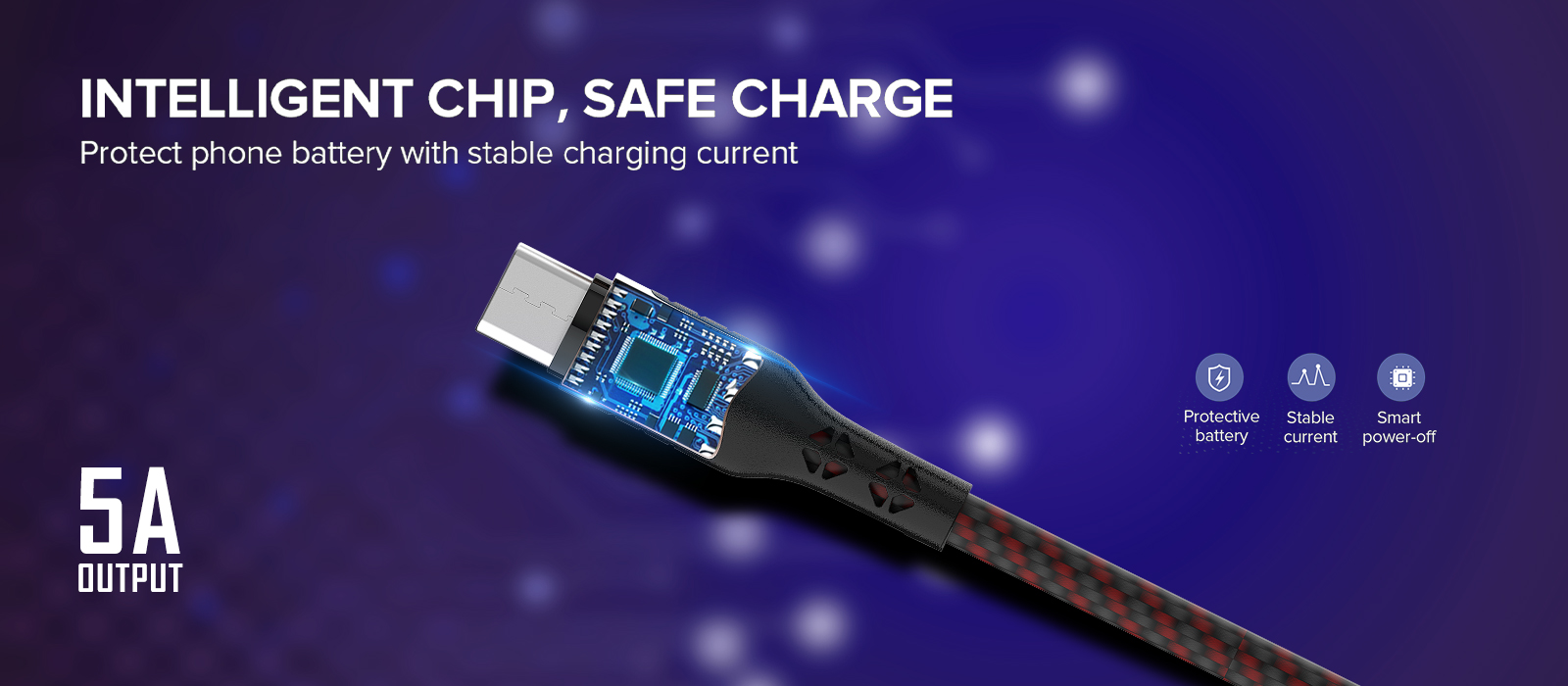 IF-10 Type-C  5A Fast Charging USB Data Cable (Red & Black)