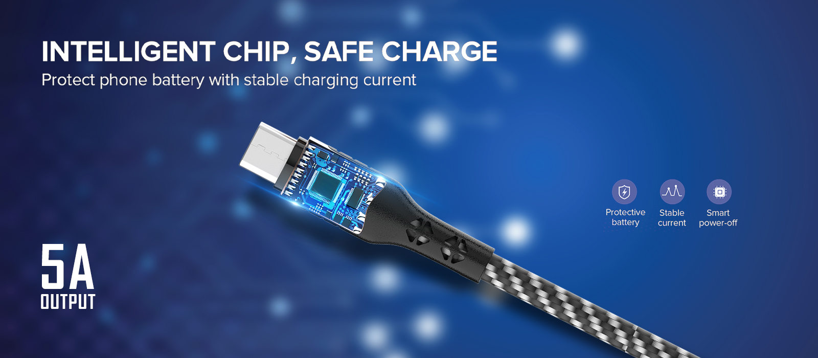 IF-10 Type-C  5A Fast Charging USB Data Cable (White & Black)