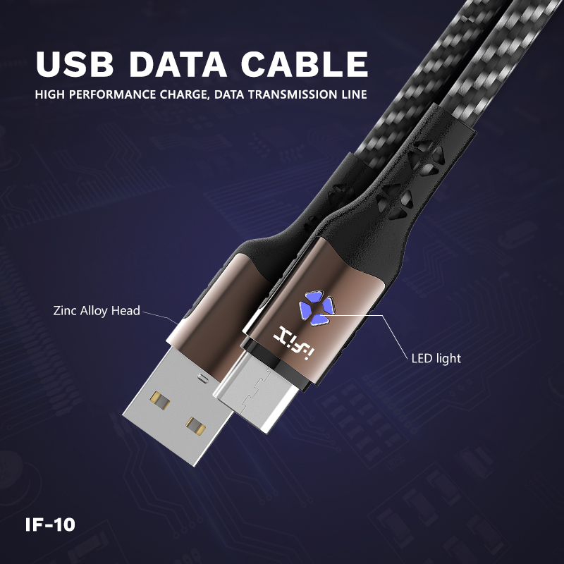 IF-10 Type-C  5A Fast Charging USB Data Cable (White & Black)