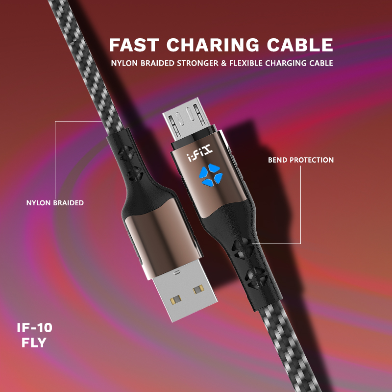 IF-10 Micro 5A Fast Charging USB Data Cable(White& Black)