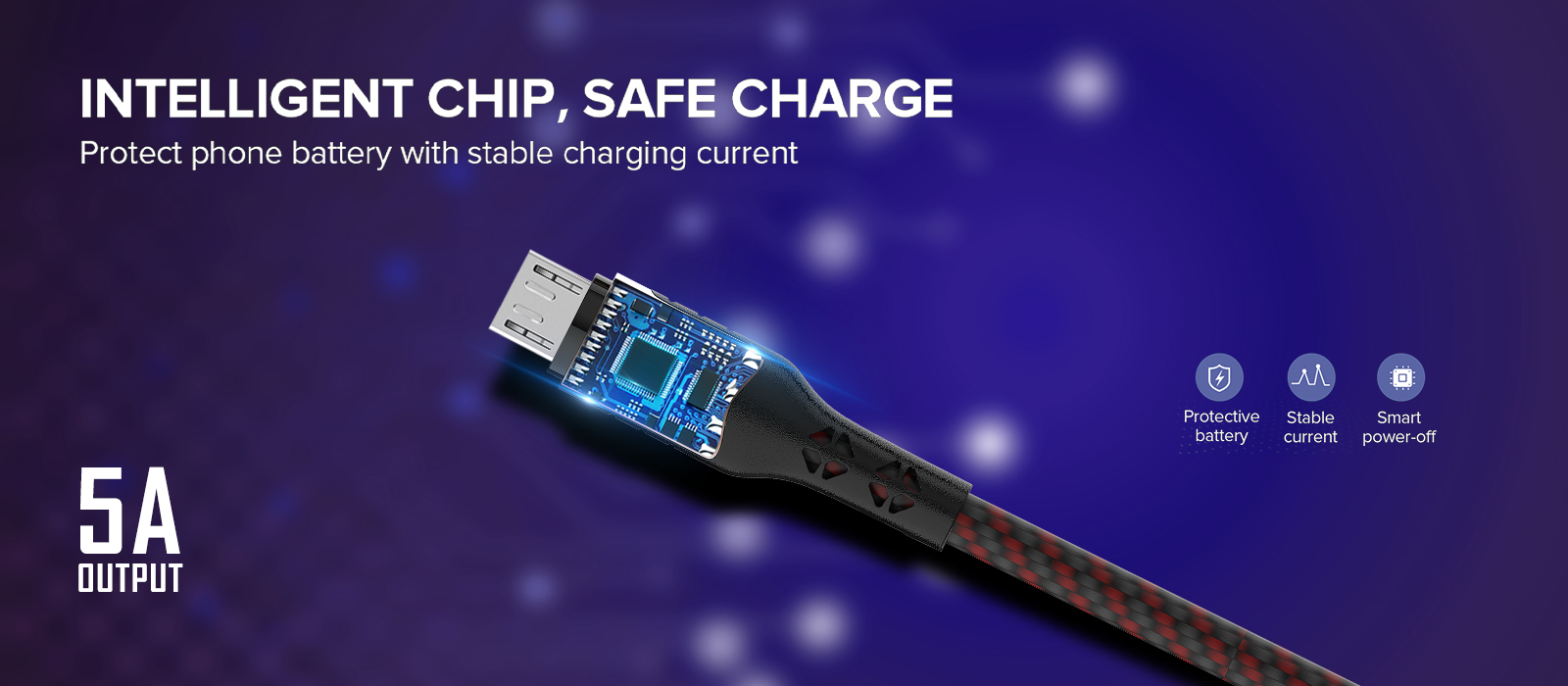 IF-10 Micro 5A Fast Charging USB Data Cable(Red & Black)