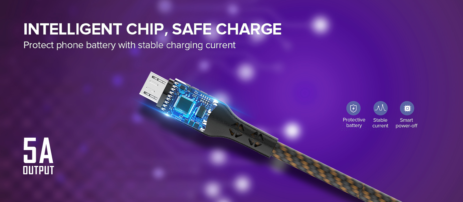 IF-10 Micro 5A Fast Charging USB Data Cable(Brown & Black)