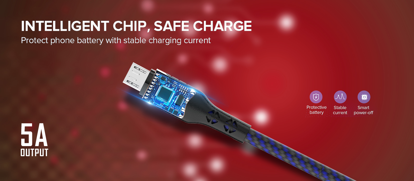 IF-10 Micro 5A Fast Charging USB Data Cable(Blue & Black)