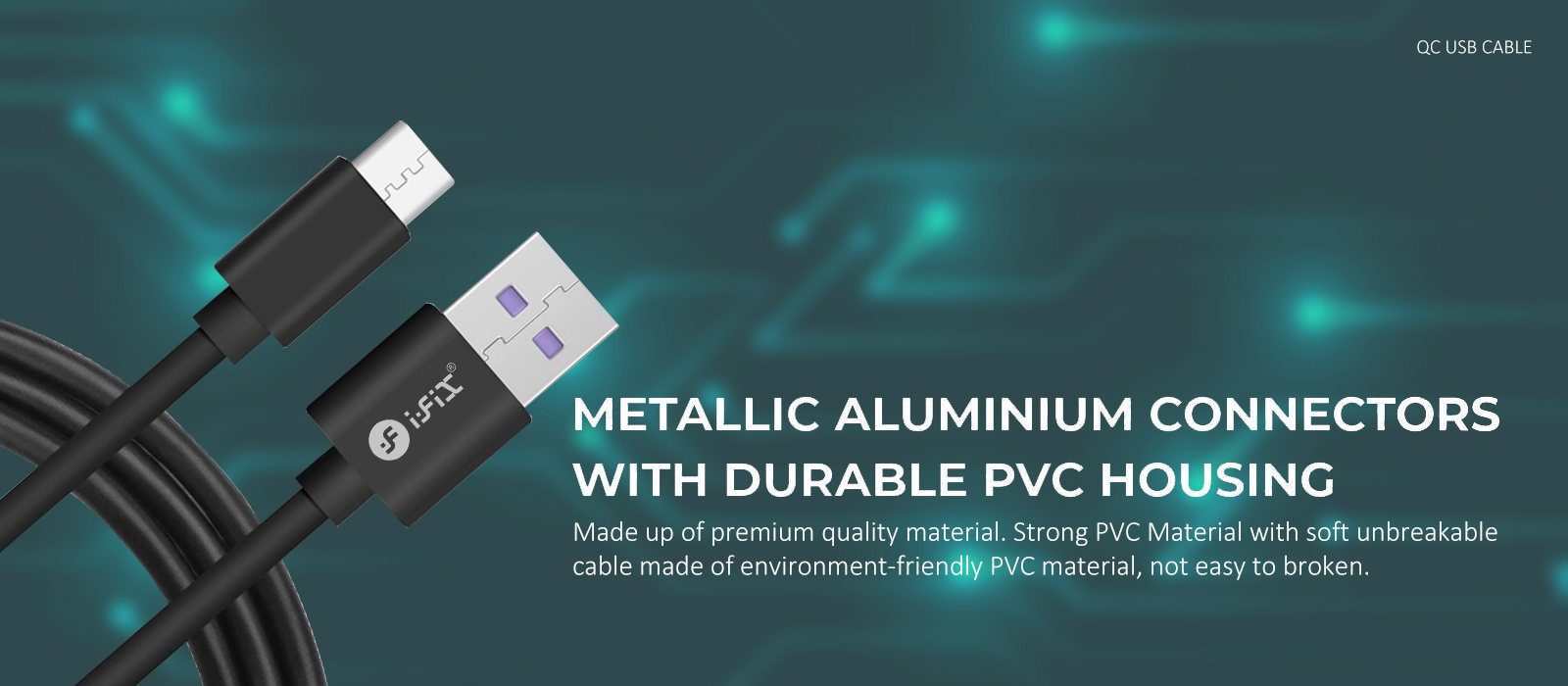 IF-QC 3.0 Qualcomm Type-C USB Data Cable (Black)