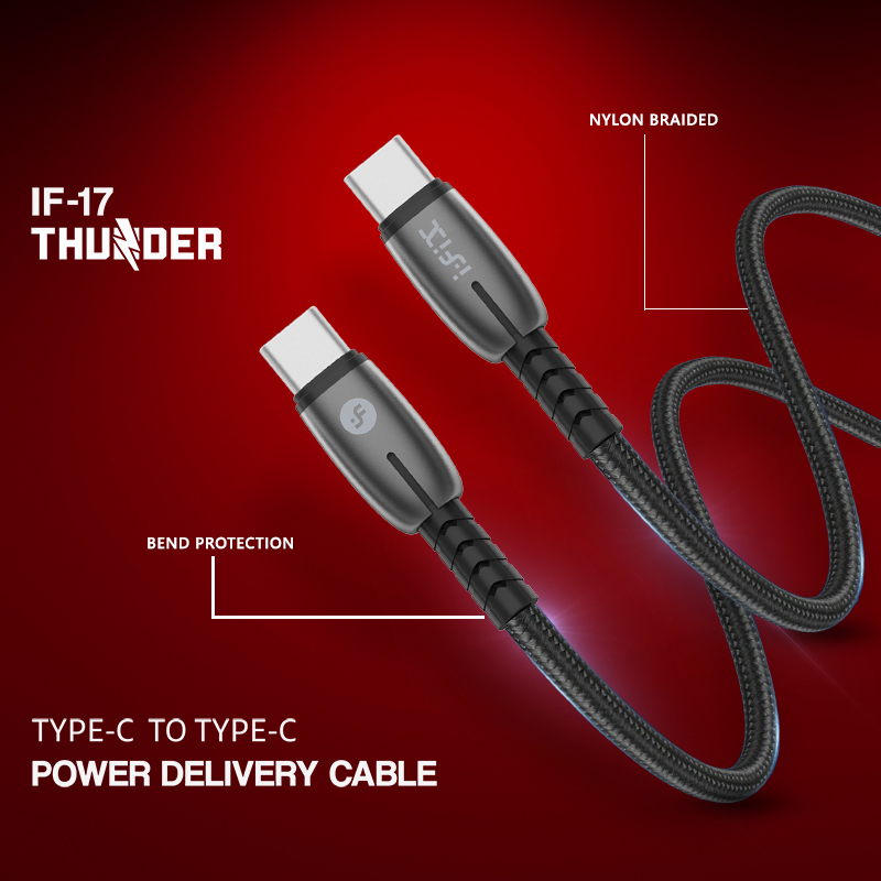 IF017 65W Type-C to Type-C Fast Charging PD USB Data Cable