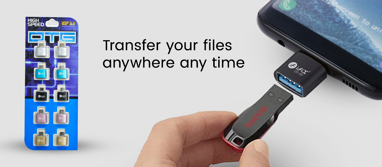 iFiX IF-03 Micro OTG Adapter  (Black)