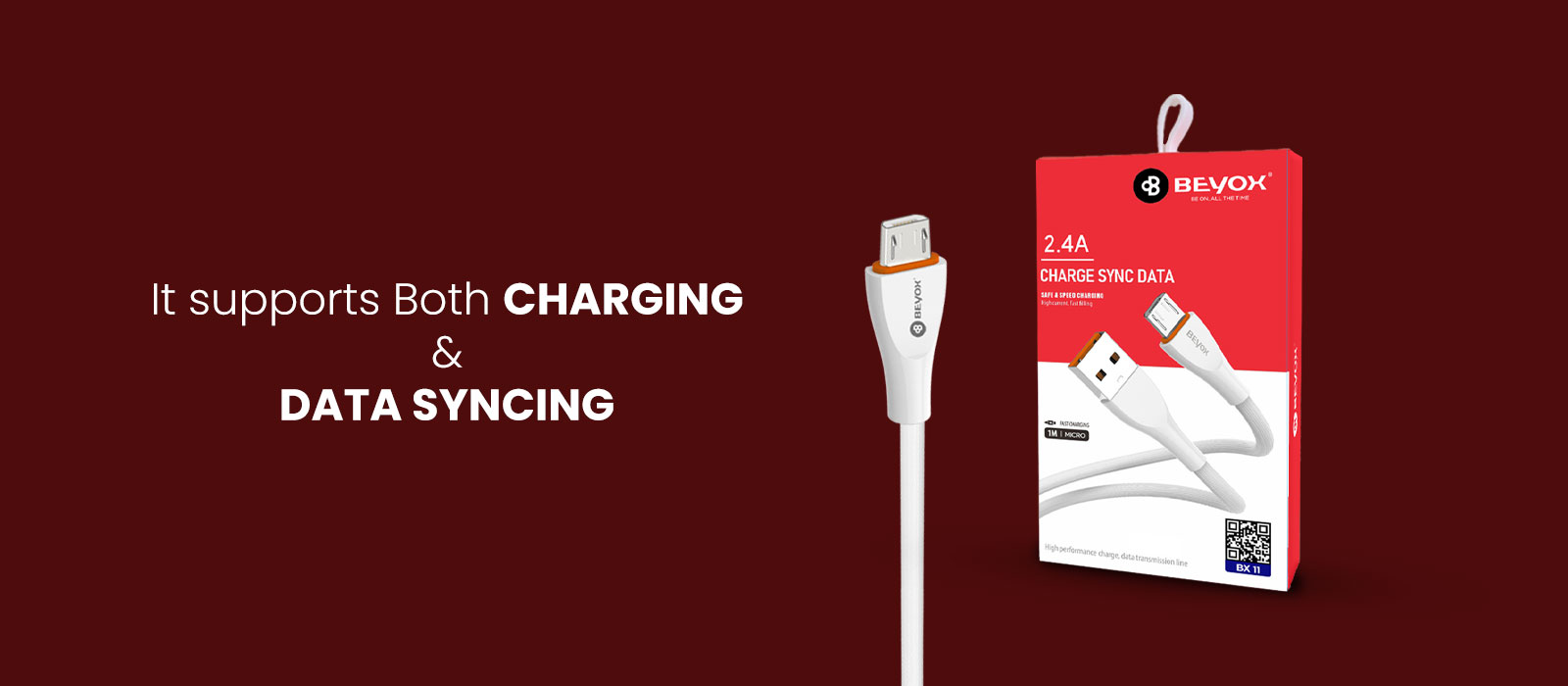 Beyox BX11 2.4A Fast Charging Data Cable (Micro)