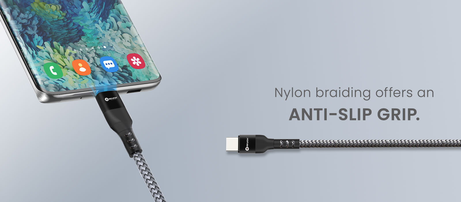 Beyox BX14 24W PD USB C to Type C Fast Charging cable | Nylon Braided
