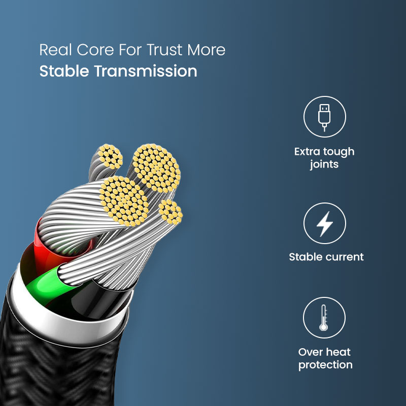 Beyox BX14 24W PD USB C to Type C Fast Charging cable | Nylon Braided