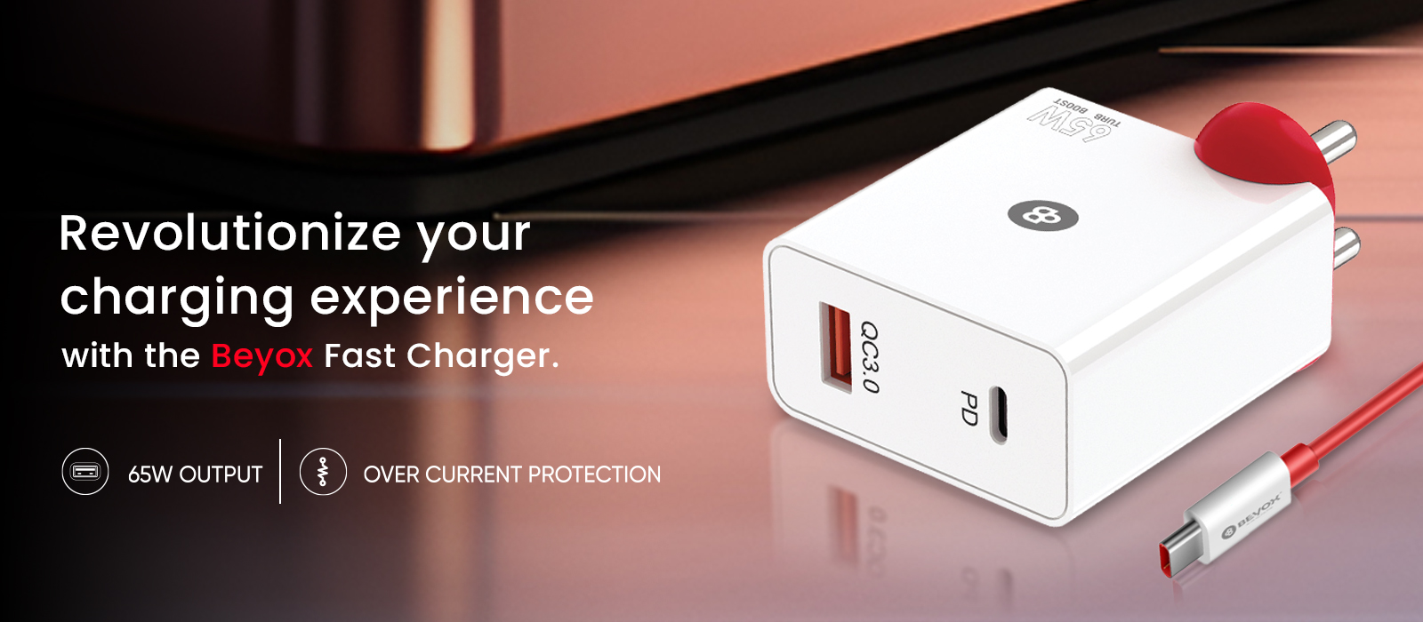 BEYOX BY65 (65W) Quick Warp PD Charger