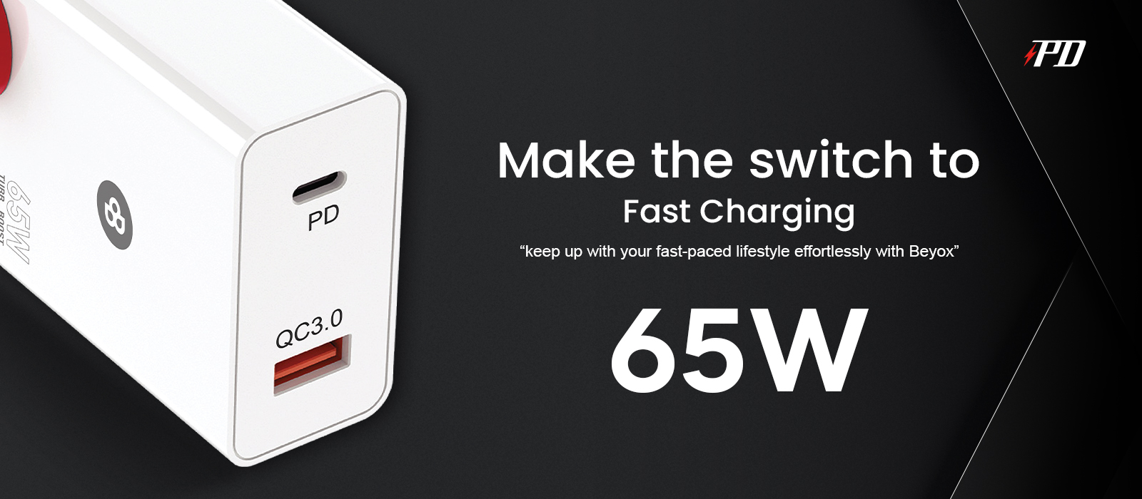 BEYOX BY65 (65W) Quick Warp PD Charger