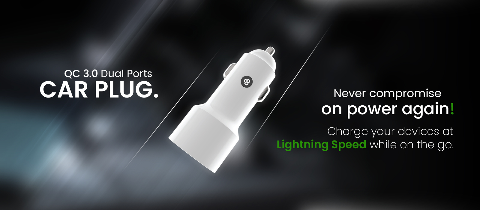 Beyox BY-23 2.8A QC Dual Port Fast charging Car Charger with Type C cable (White)