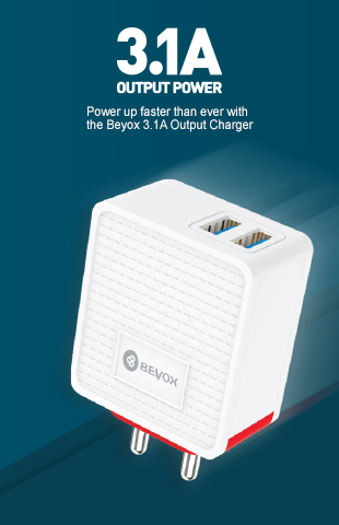 Beyox 3.1A Twin USB Fast Charger