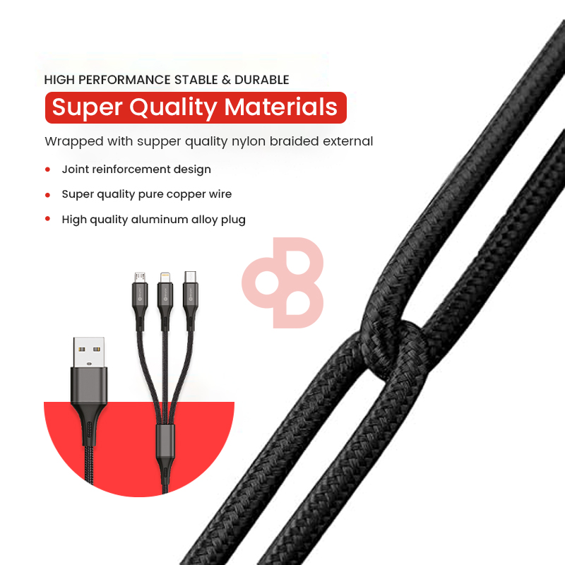BEYOX BC31 3 in 1 USB Data Cable