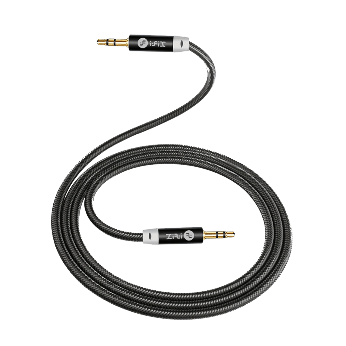 AX-04 Nylon Braided 1M Aux Cable (Black)
