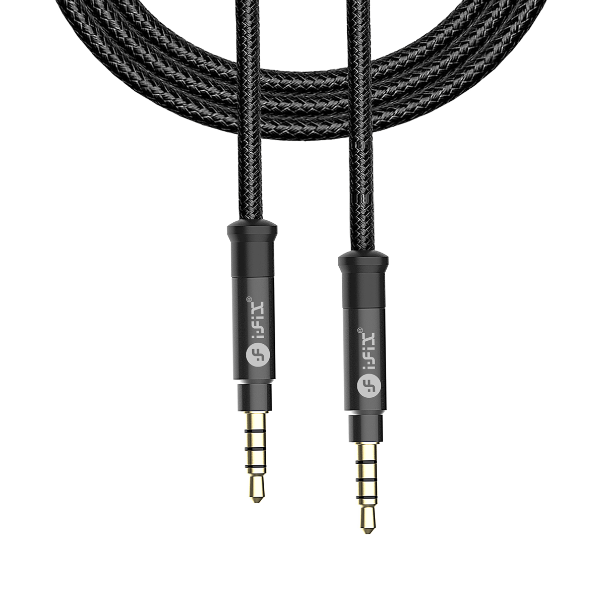 AX-03 Nylon Braided 1M Aux Cable (Black)