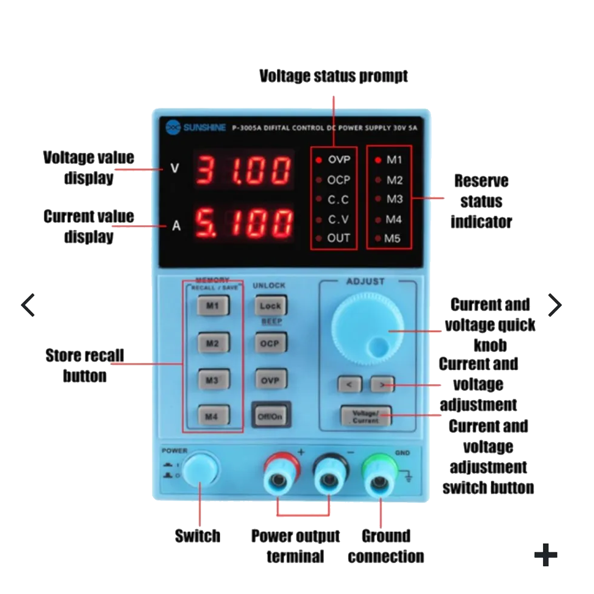 Sunshine P-3005A Digital DC Power Supply