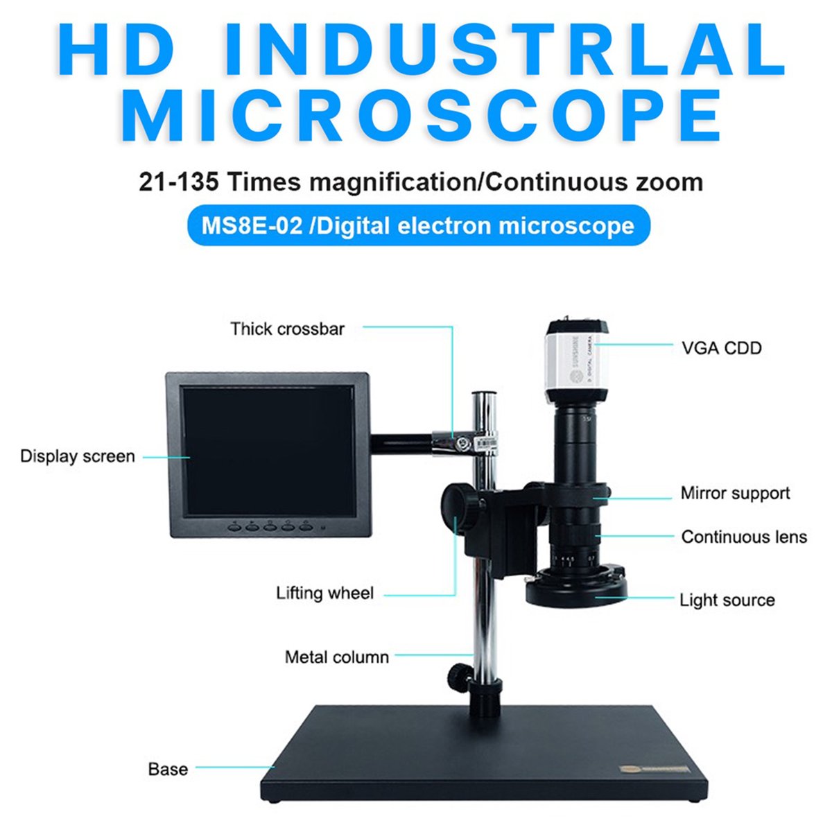 SUNSHINE MS8E-02 Digital Microscope For Electronic Soldering HD Digital Electron Microscope Camera USB LED PCB Board