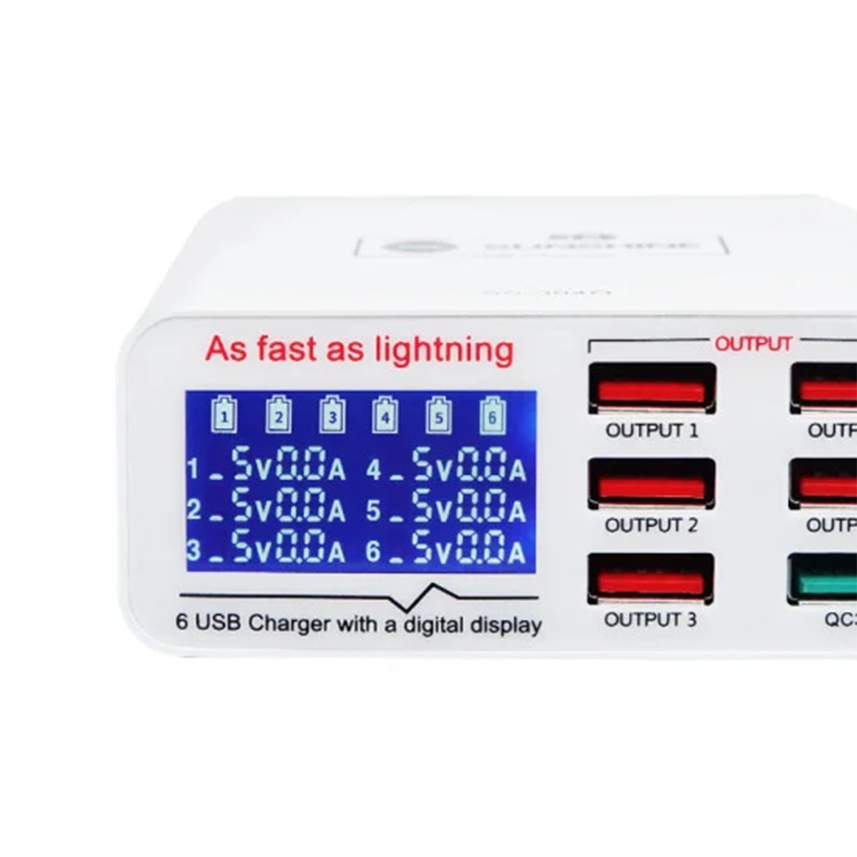 SUNSHINE SS-304Q 6 PORT USB SMART LIGHTNING CHARGER