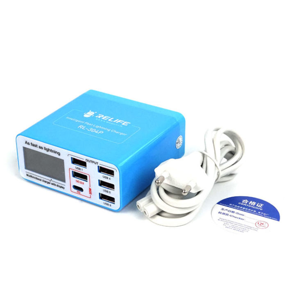 RELIFE RL-304P 6 Port USB Charger Support PD3.0+QC3.0