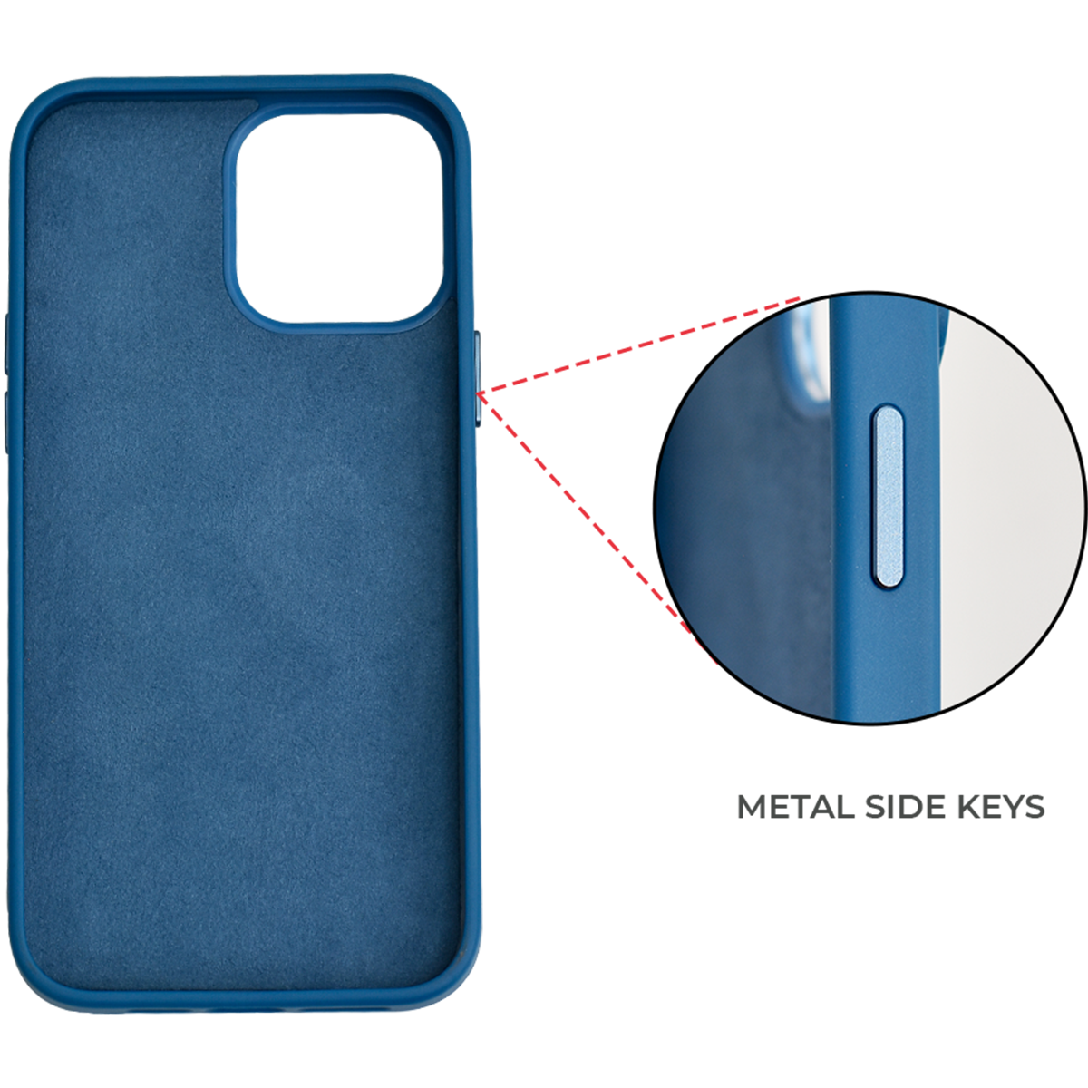 Leather Metal Case for Iphone 14 Pro Max (Blue)