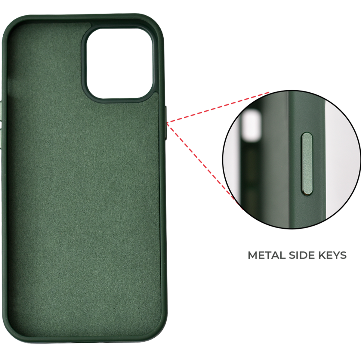 Leather Metal Case for Iphone  12 Pro Max (Green)