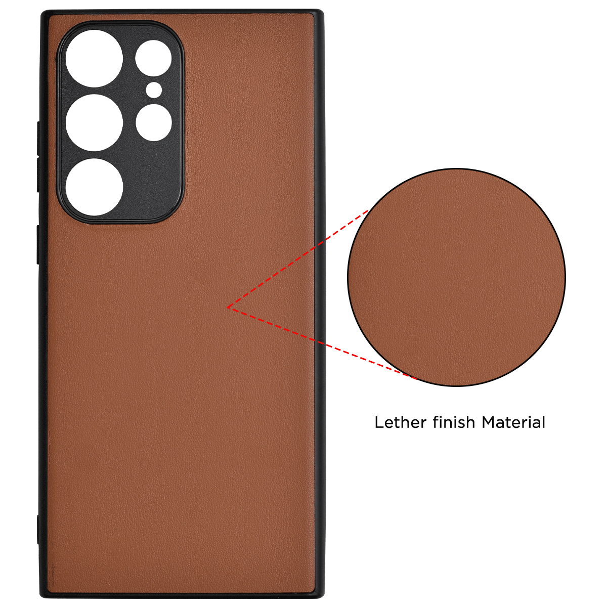 Leather Case for Samsung  S23 Ultra (Brown)