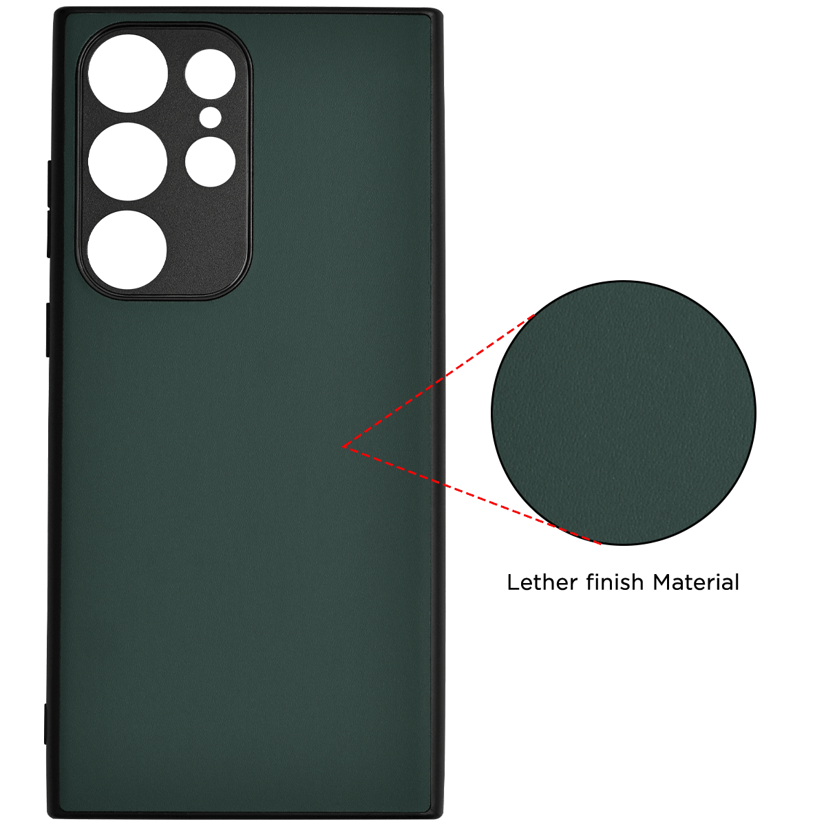 Leather Case for Samsung  S23 Ultra (Dark Green)