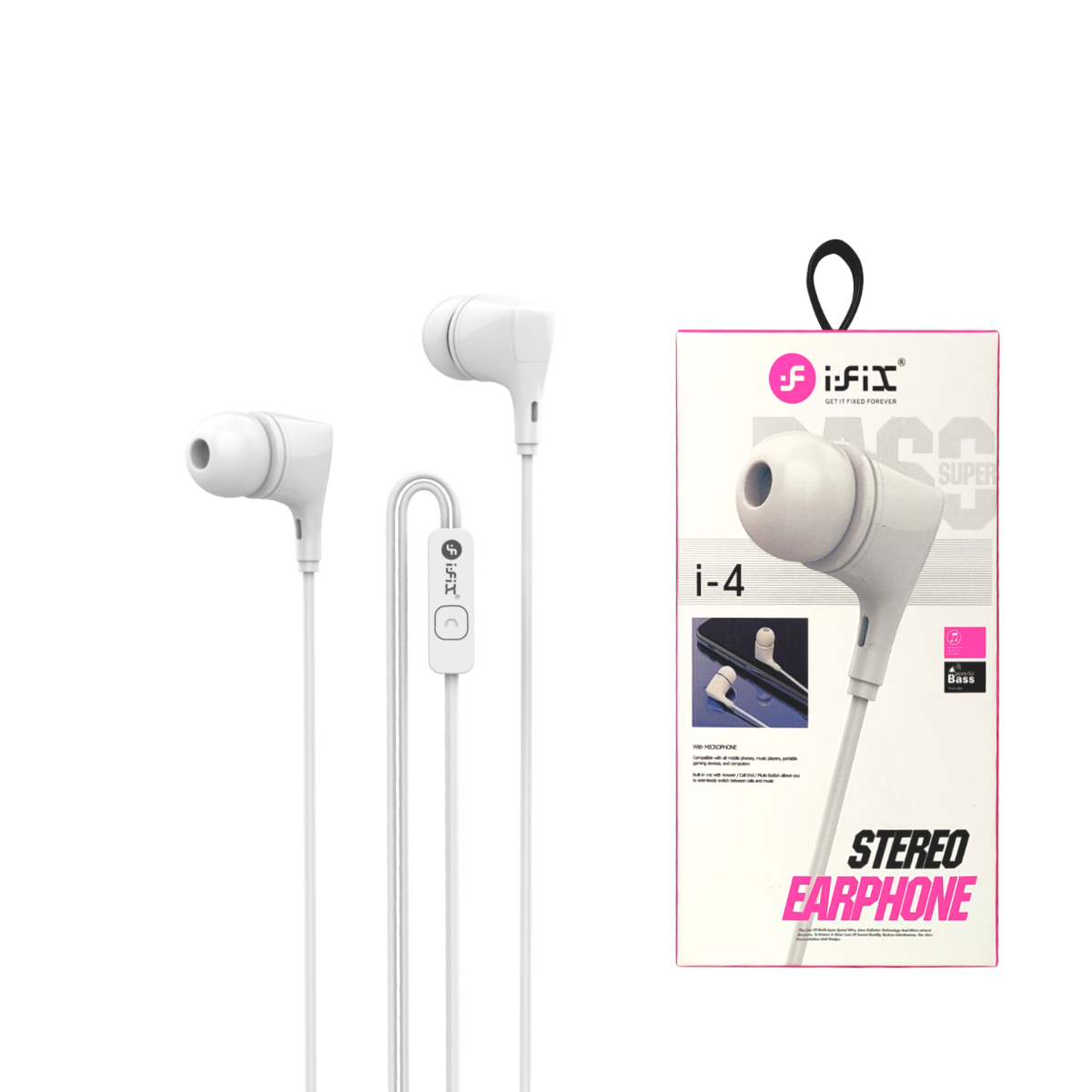 i-4 Stereo Earphone (White)