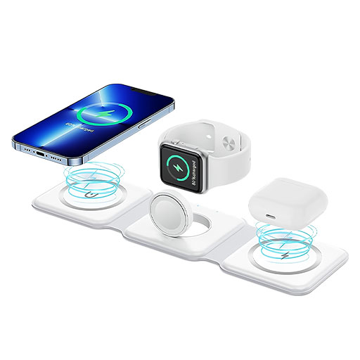 3 in 1 Magnetic Wireless Charger (White)
