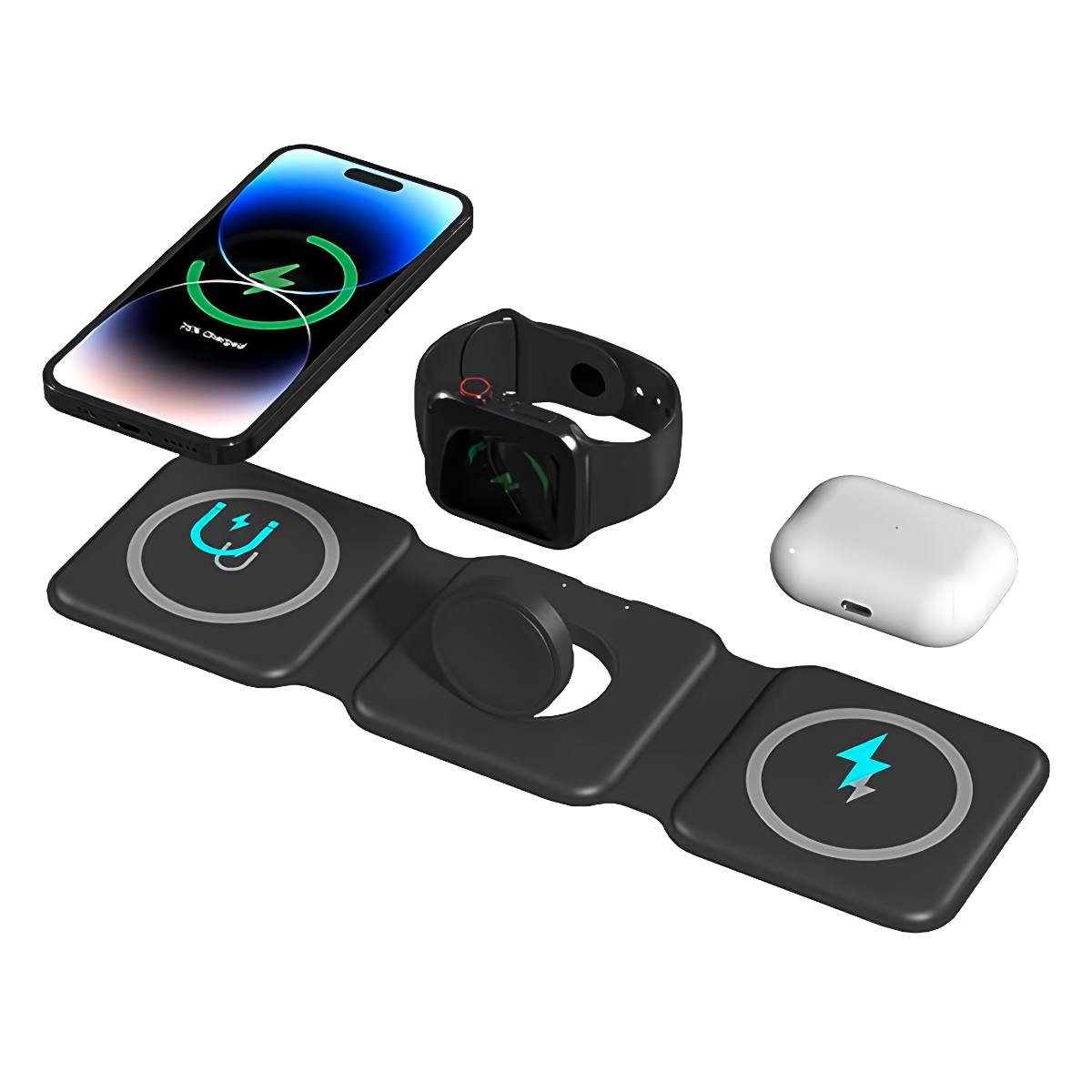 3 in 1Magnetic Wireless Charger (Black)
