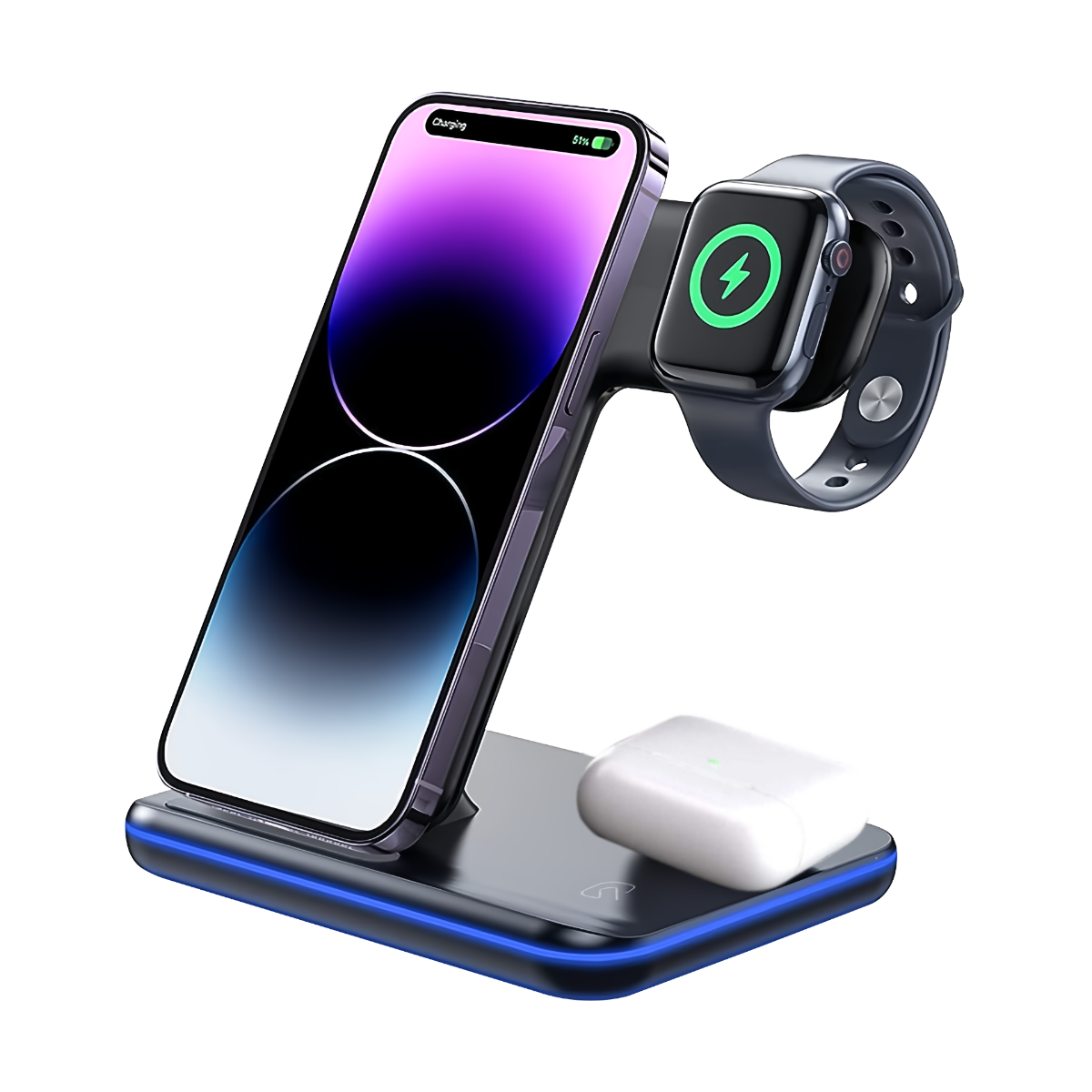 3 in 1 Wireless Charging Stand | 15W Fast Charger