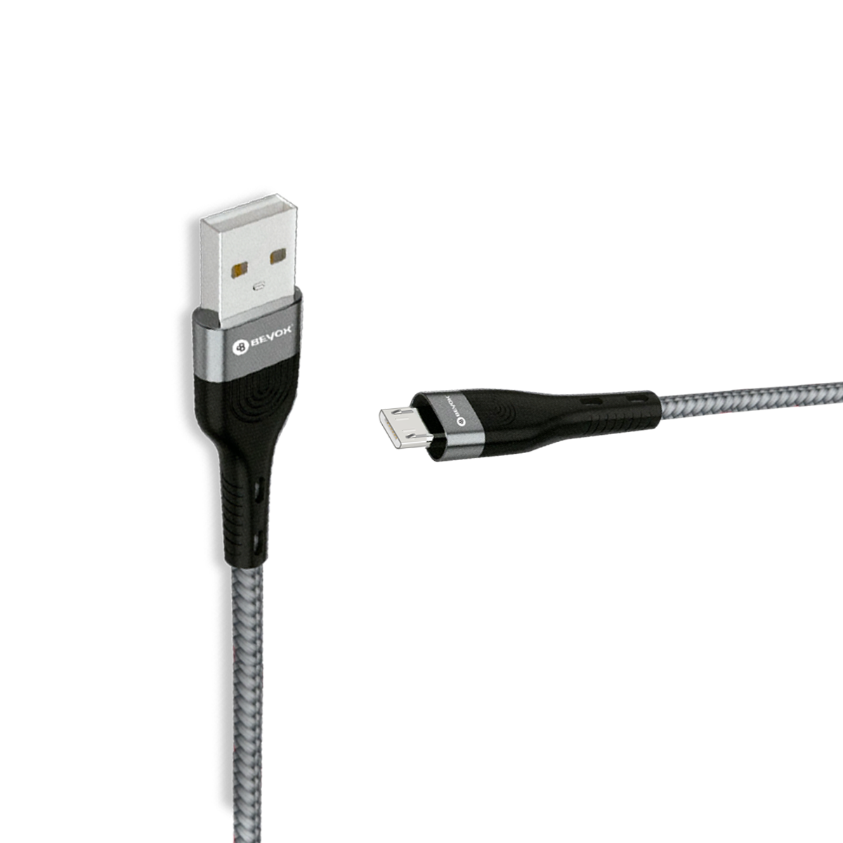 Beyox BX12 Micro USB Cable | Nylon Braided 3.1A Fast Charging (Grey)