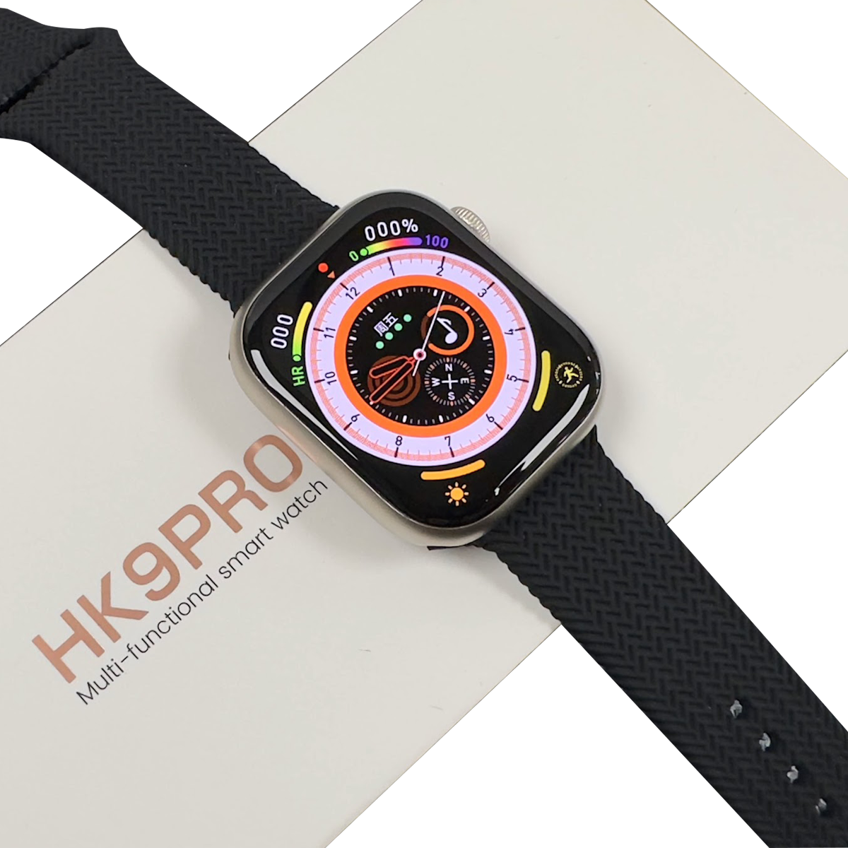 HK9 PRO MAX True Amoled Smartwatch (Black)