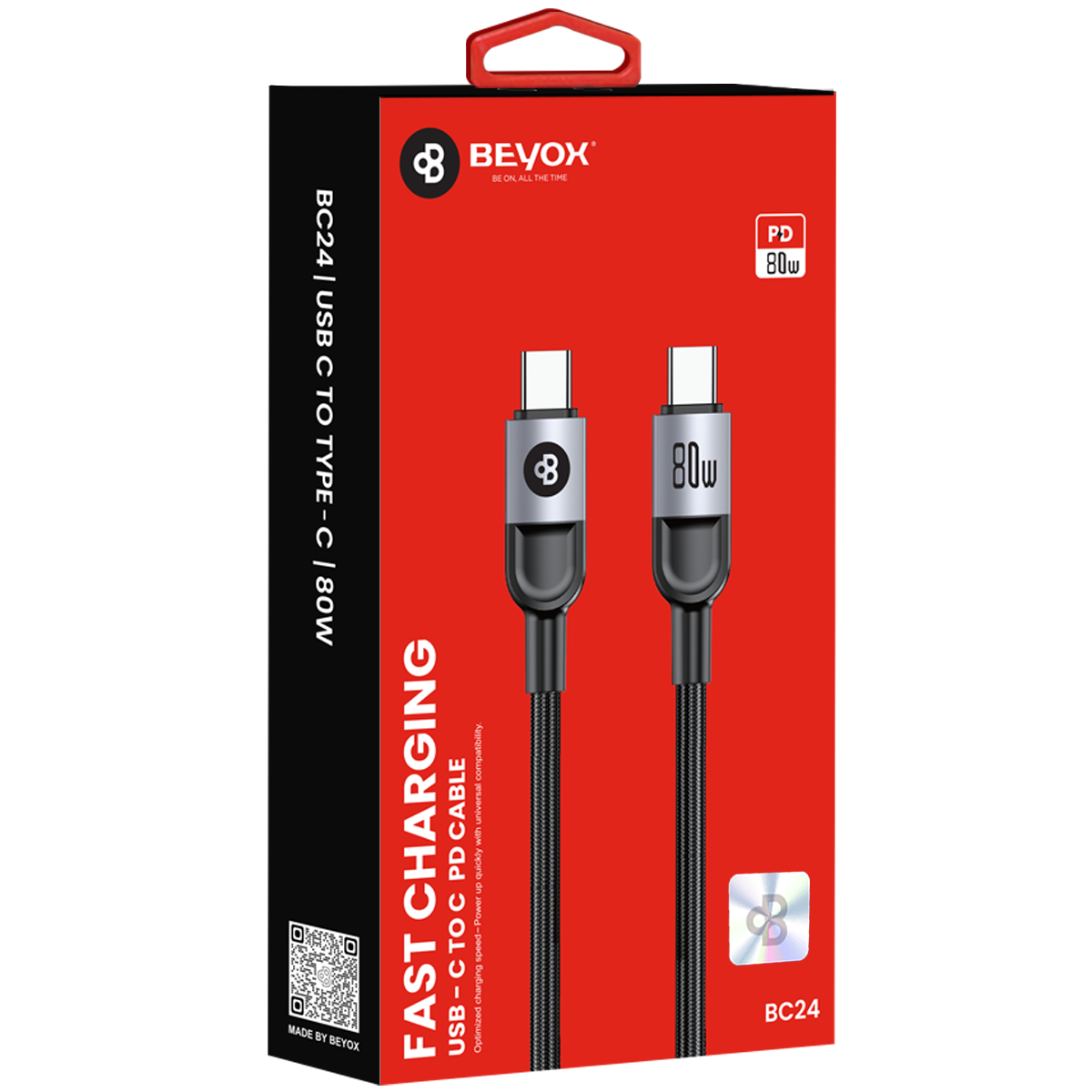 BEYOX BC24 USB C to C 80W PD Cable/Nylon Braided