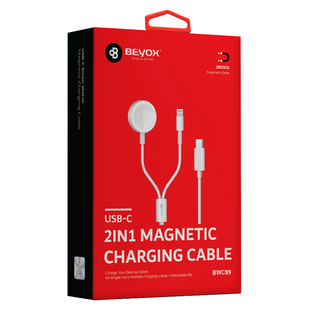 BEYOX BWC99 20W USB-C 2in 1 Magnetic Charging cable