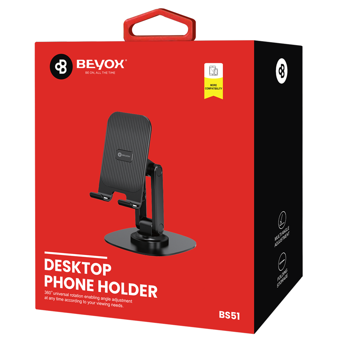 BEYOX BS51 Desktop Phone Holder Height Adjustable,360 degree Rotation