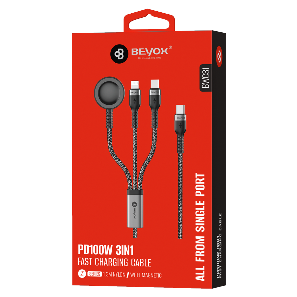 Beyox BWC31 3IN1 PD Fast Charging Cable